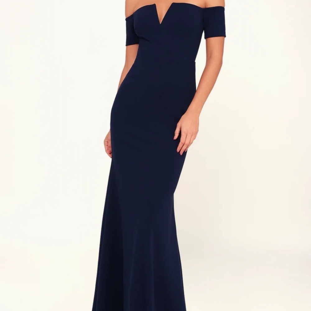 COPY - Lynne Off Shoulder Maxi Dress Navy